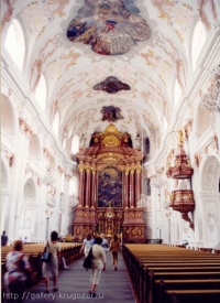 Люцерн, интерьер церкви иезуитов